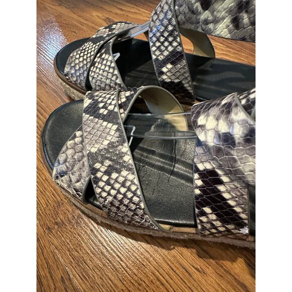 Michael Kors Darby Espadrille Sandals – Snake Print Leather | Women’s Size 9 - Picture 8 of 11
